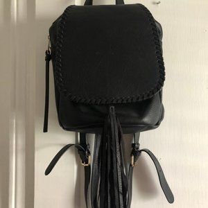 leather black mini backpack